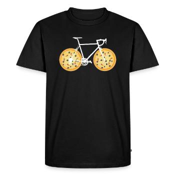 Pizza vélo pizza pizza drôle - T-shirt Premium bio Homme - noir - Devant - Nico (187cm)