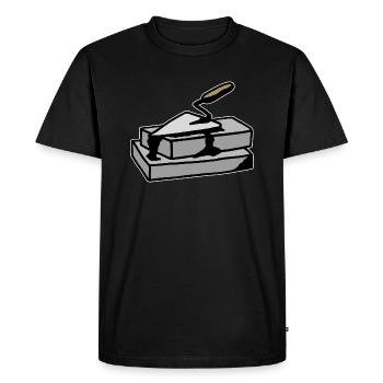 Briqueteur truelle truelle maison en pierre - T-shirt Premium bio Homme - noir - Devant - Nico (187cm)