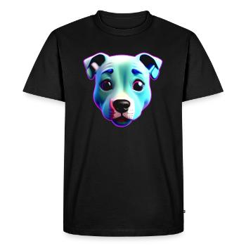 Mignon bébé pitbull dog dans un style comique coloré - T-shirt Premium bio Homme - noir - Devant - Nico (187cm)