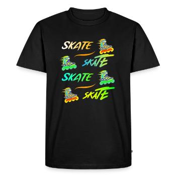 Patiner, patiner, patiner en ligne. - T-shirt Premium bio Homme - noir - Devant - Nico (187cm)