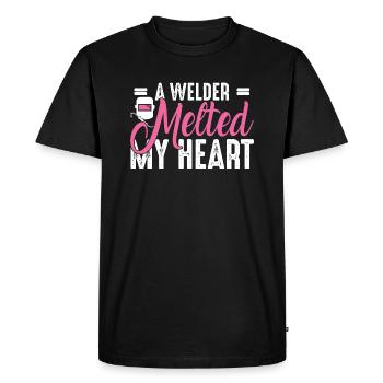 Tenue de soudeur pour soudeurs - T-shirt Premium bio Homme - noir - Devant - Nico (187cm)