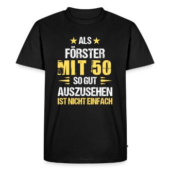 At 50, good-looking forester - Men's Premium Organic T-Shirt - black - Front - Nico (187cm)