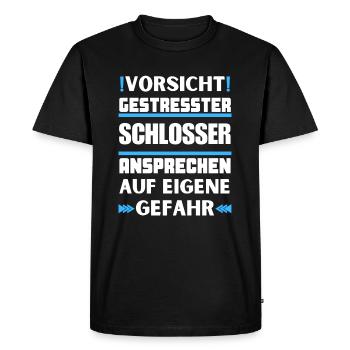 Don't talk to stressed locksmiths! - Men's Premium Organic T-Shirt - black - Front - Nico (187cm)