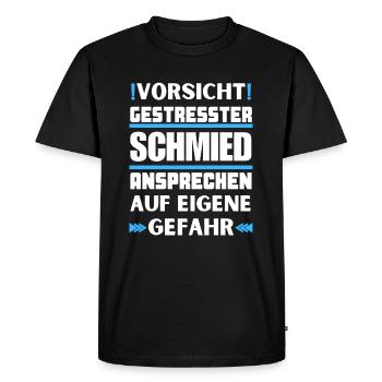 Don't talk to stressed blacksmith! - Men's Premium Organic T-Shirt - black - Front - Nico (187cm)