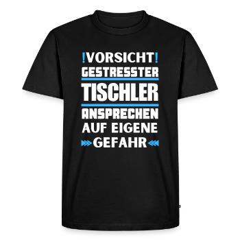 Ne parlez pas à des menuisiers stressés ! - T-shirt Premium bio Homme - noir - Devant - Nico (187cm)
