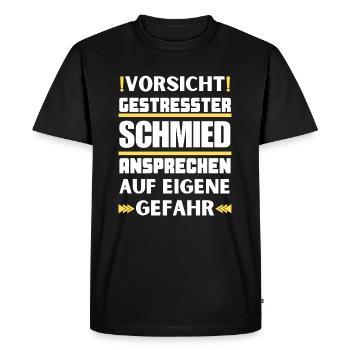 Don't talk to stressed blacksmith! - Men's Premium Organic T-Shirt - black - Front - Nico (187cm)