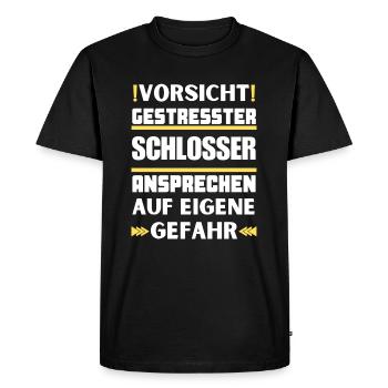 Don't talk to stressed locksmiths! - Men's Premium Organic T-Shirt - black - Front - Nico (187cm)