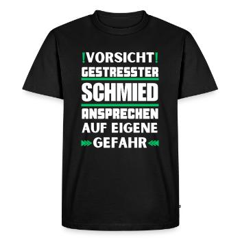 Don't talk to stressed blacksmith! - Men's Premium Organic T-Shirt - black - Front - Nico (187cm)