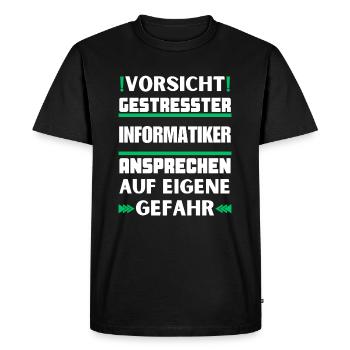 Ne parlez pas à un informaticien stressé ! - T-shirt Premium bio Homme - noir - Devant - Nico (187cm)