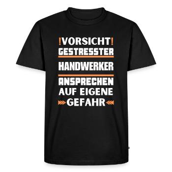 Ne parlez pas à un artisan stressé ! - T-shirt Premium bio Homme - noir - Devant - Nico (187cm)
