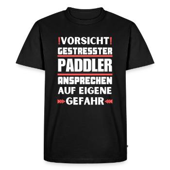 Ne parlez pas à des pagayeurs stressés ! - T-shirt Premium bio Homme - noir - Devant - Nico (187cm)