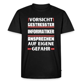 Ne parlez pas à un informaticien stressé ! - T-shirt Premium bio Homme - noir - Devant - Nico (187cm)