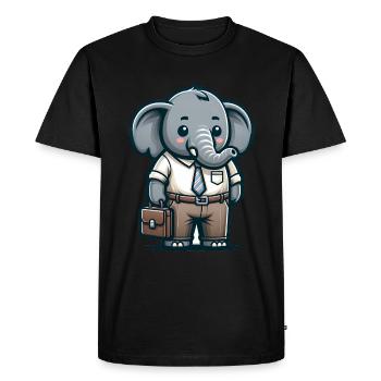 Professeur d’éléphant mignon - T-shirt Premium bio Homme - noir - Devant - Nico (187cm)
