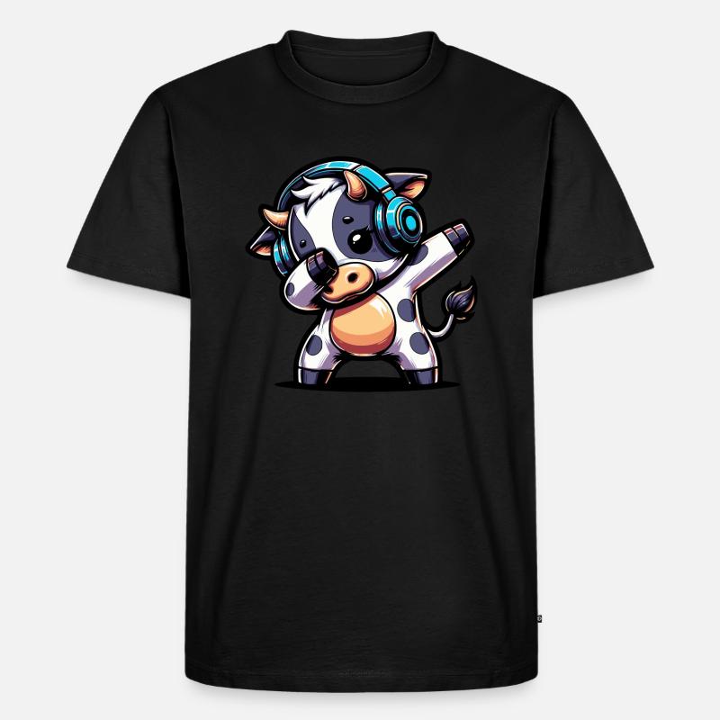 Dabbing Kuh - Männer Premium Bio T-Shirt - Schwarz