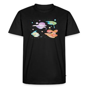 Flux d'espace - T-shirt Premium bio Homme - noir - Devant - Nico (187cm)
