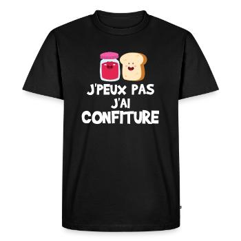 J'peux pas j'ai confiture - T-shirt Premium bio Homme - noir - Devant - Nico (187cm)