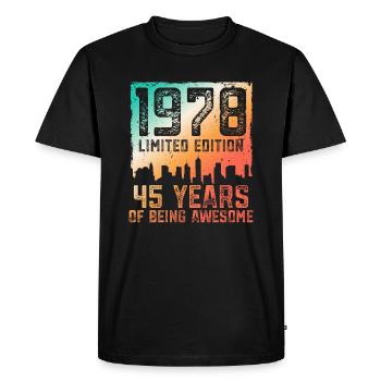 45 anniversaire 45 ans nés en 1978 - T-shirt Premium bio Homme - noir - Devant - Nico (187cm)