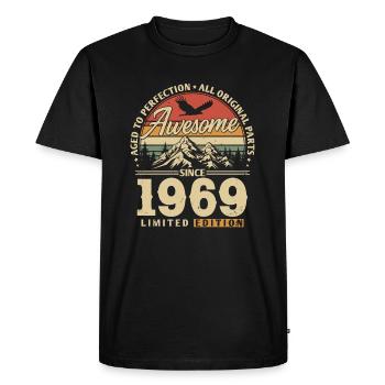 Génial depuis 1969 - T-shirt Premium bio Homme - noir - Devant - Nico (187cm)