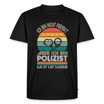Je ne suis pas parfait, mais je suis un flic - T-shirt Premium bio Homme - noir - Devant - Nico (187cm)
