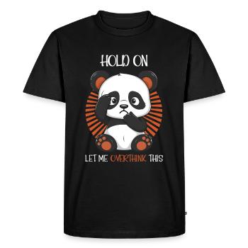 Attends, laisse-moi trop réfléchir à ce drôle de panda mignon - T-shirt Premium bio Homme - noir - Devant - Nico (187cm)