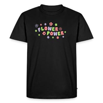 FLOWER POWER - T-shirt Premium bio Homme - noir - Devant - Nico (187cm)