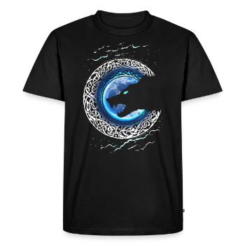 Fenrir Wolf -  - Odin - Nordic Night - Men's Premium Organic T-Shirt - black - Front - Nico (187cm)