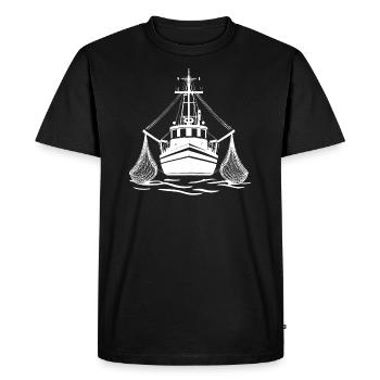 Bateaux de pêche pour pêcheurs - T-shirt Premium bio Homme - noir - Devant - Nico (187cm)