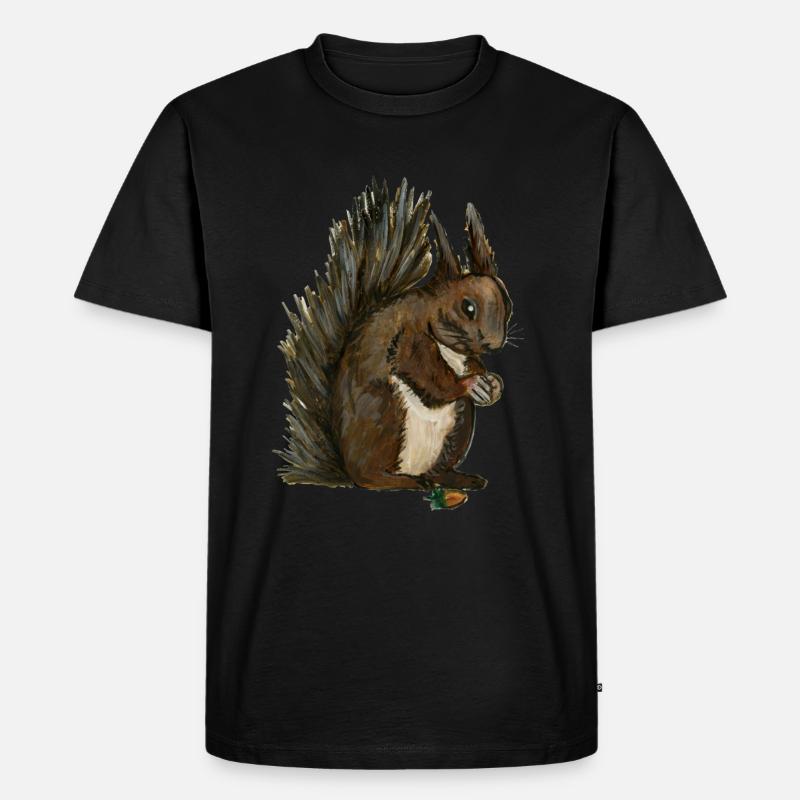 squirrel squirrel eichhörnchen esquilo hazelnut - Men's Premium Organic T-Shirt - black