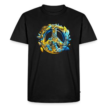 Symbole de paix, Ukraine, signe de paix, paix - T-shirt Premium bio Homme - noir - Devant - Nico (187cm)