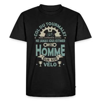 Vélo velo col Tourmalet cadeau homme cycliste - T-shirt Premium bio Homme - noir - Devant - Nico (187cm)