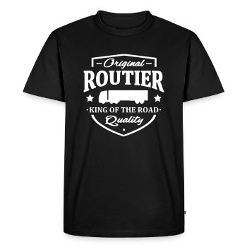 Routier - T-shirt Premium bio Homme - noir - Devant - Nico (187cm)