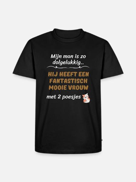 woman with 2 - Men's Premium Organic T-Shirt - black