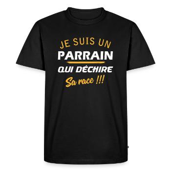 Je suis un parrain qui déchire sa race t-shirt - T-shirt Premium bio Homme - noir - Devant - Nico (187cm)