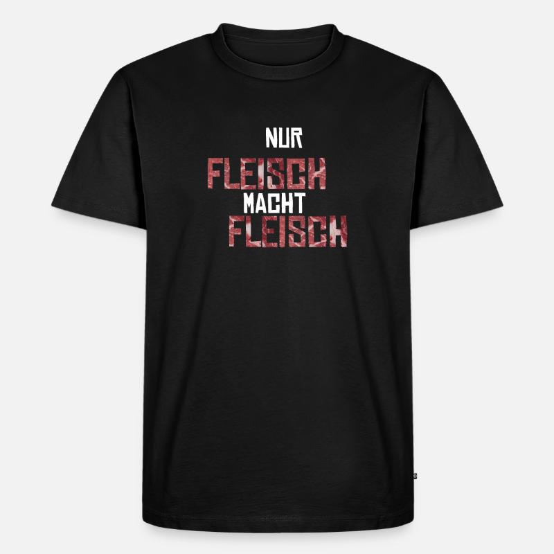 Nur Fleisch macht Fleisch Geschenkidee - Männer Premium Bio T-Shirt - Schwarz