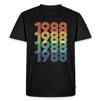 Cool Retro 1988, 34 ans, cadeau de 34e anniversaire - T-shirt Premium bio Homme - noir - Devant - Nico (187cm)