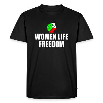 Women life freedom iran - Men's Premium Organic T-Shirt - black - Front - Nico (187cm)