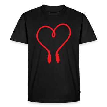 Conception de coeur rouge de corde pour cavalier de corde - T-shirt Premium bio Homme - noir - Devant - Nico (187cm)