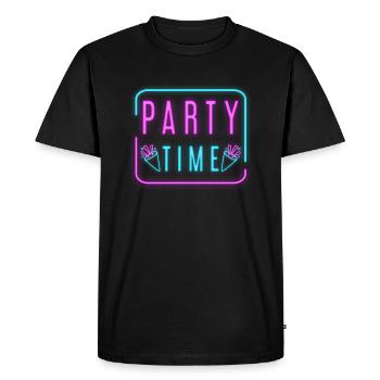 L'heure de la fête - T-shirt Premium bio Homme - noir - Devant - Nico (187cm)