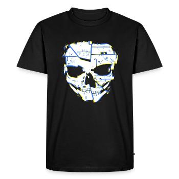 Cyber Horror Skull - Men's Premium Organic T-Shirt - black - Front - Nico (187cm)