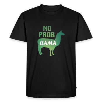 Drôle de dictons cadeaux animaux lama - T-shirt Premium bio Homme - noir - Devant - Nico (187cm)