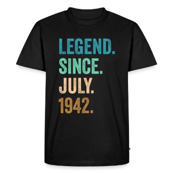 Légende depuis juillet 1942 80e anniversaire - T-shirt Premium bio Homme - noir - Devant - Nico (187cm)