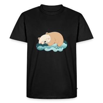 Cute bear hibernates - Men's Premium Organic T-Shirt - black - Front - Nico (187cm)