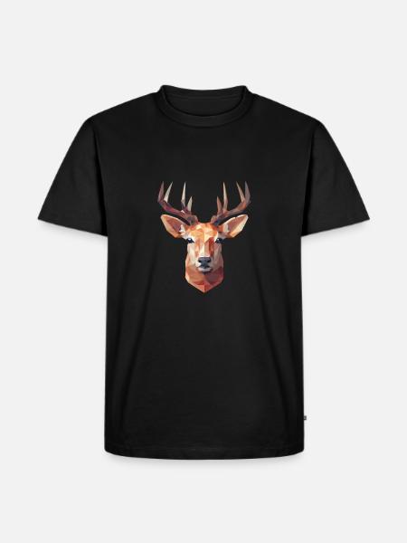 Origami Deer Geometry - Men's Premium Organic T-Shirt - black