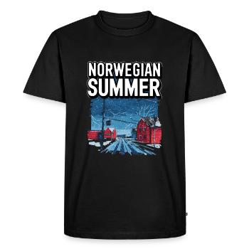 Norwegian summer - Men's Premium Organic T-Shirt - black - Front - Nico (187cm)