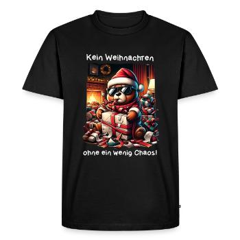 Weihnachten Stress Chaos Hektik Lustiges Meme - Männer Premium Bio T-Shirt - Schwarz - Vorne - Nico (187cm)