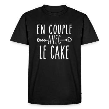 En Couple avec Cake, cadeau Fans de Cake - T-shirt Premium bio Homme - noir - Devant - Nico (187cm)