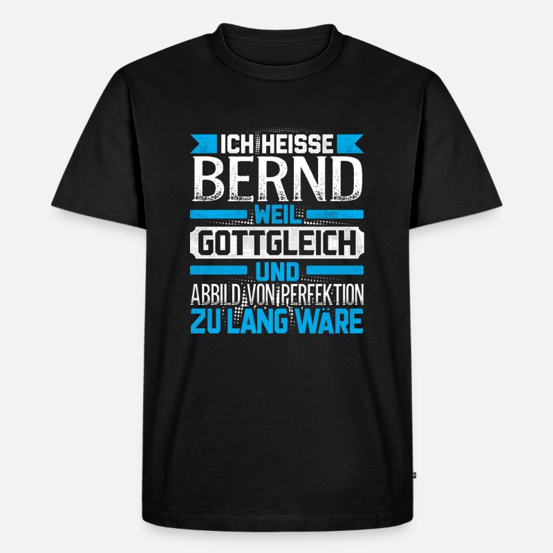 BERND - Gottgleich - Männer Premium Bio T-Shirt - Schwarz