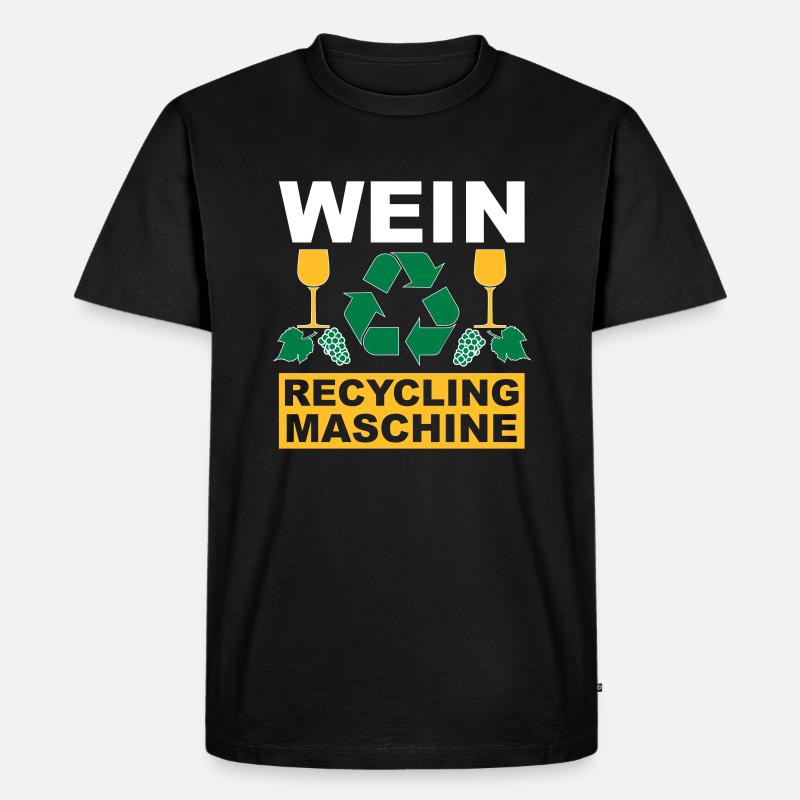 Wein - Männer Premium Bio T-Shirt - Schwarz