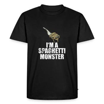 Spaghetti Monster Pasta Cooking Italian - Men's Premium Organic T-Shirt - black - Front - Nico (187cm)