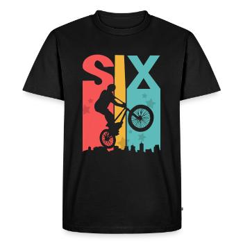 6 anniversaire 6 ans Bmx fête d’anniversaire pour enfants - T-shirt Premium bio Homme - noir - Devant - Nico (187cm)